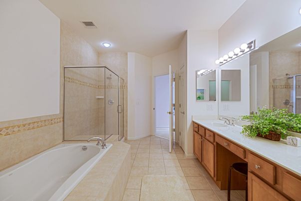 Bathroom, Dual Sink Vanities, Glass Shower, Interior