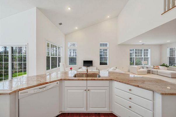 Interior, Kitchen, Living room, Recessed Lighting, Wood Texture Flooring
