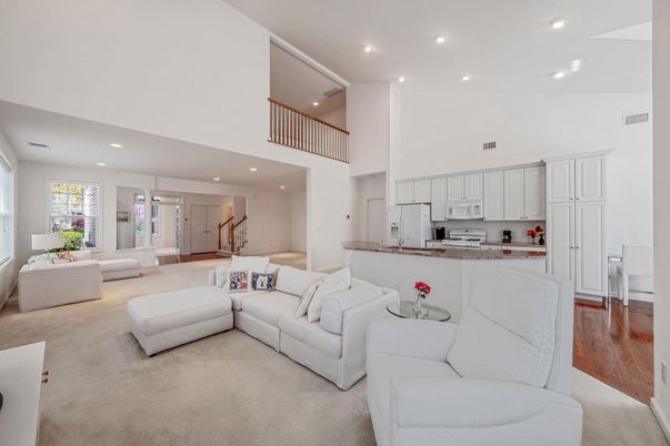 Interior, Kitchen, Living room, Recessed Lighting, Wood Texture Flooring