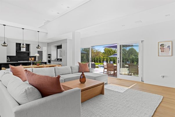 Interior, Kitchen, Living room, Pendant Lights, Recessed Lighting, Wood Texture Flooring