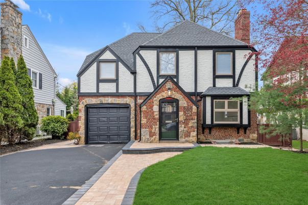 Attached, Exterior, Facade, Brick Facade, Tudor Revival