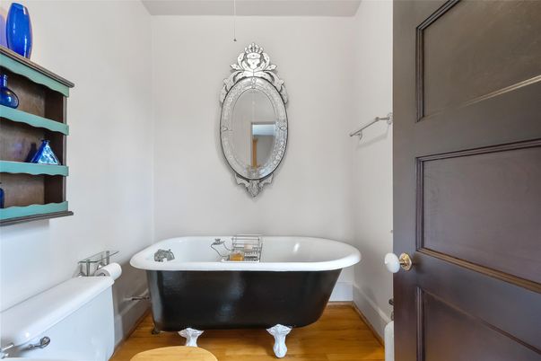 Bathroom, Free Standing Baths, Interior, Wood Texture Flooring