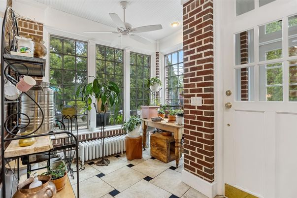 Interior, Recessed Lighting, Stone Walls, Sun Room