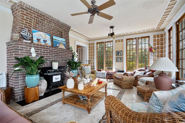 Interior, Living room, Stone Walls