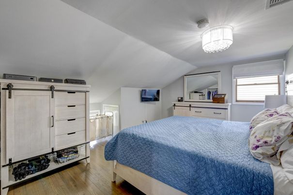 Bedroom, Chandelier, Interior, Wood Texture Flooring