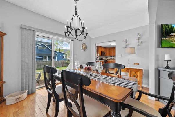 Chandelier, Dining room, Interior, Wood Texture Flooring