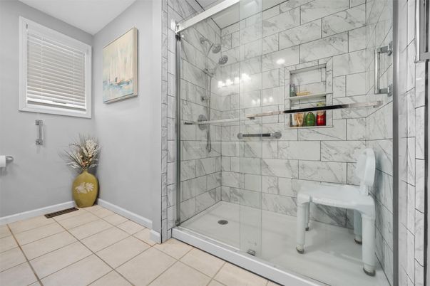 Bathroom, Glass Shower, Interior, Marble Walls