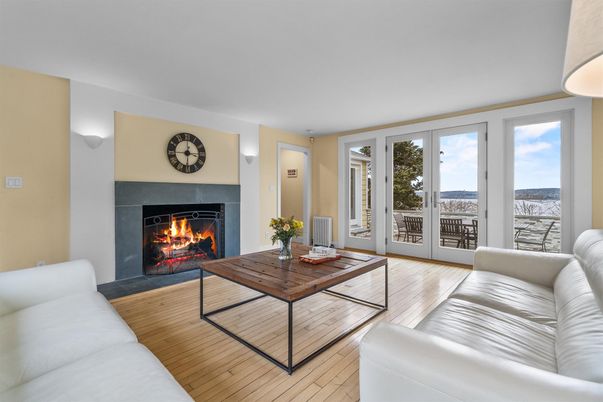Fireplace, Interior, Living room, Water, Wood Texture Flooring