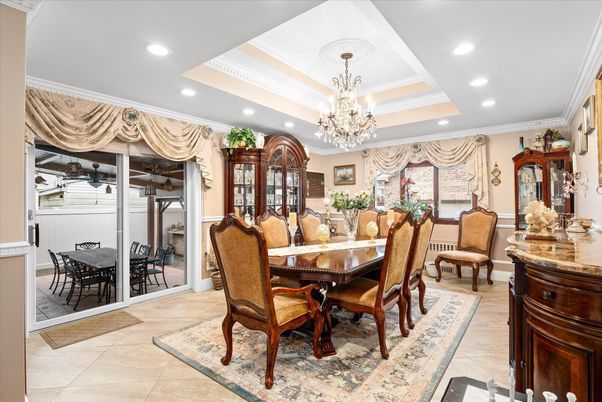 Chandelier, Dining room, Interior, Recessed Lighting