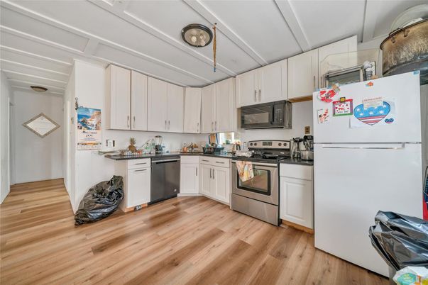 Interior, Kitchen, Stainless Steel Appliances, Wood Texture Flooring