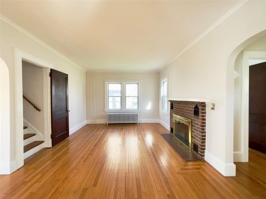 Empty room, Fireplace, Interior, Wood Texture Flooring