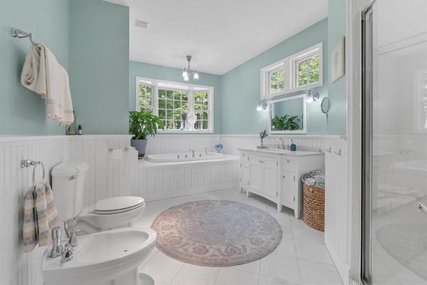 Bathroom, Dual Sink Vanities, Interior, Pendant Lights