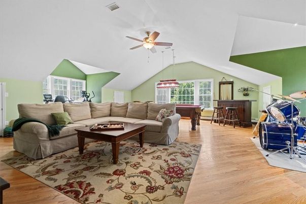 Billiard Table, Game Room, Interior, Living room, Piano, Wood Texture Flooring