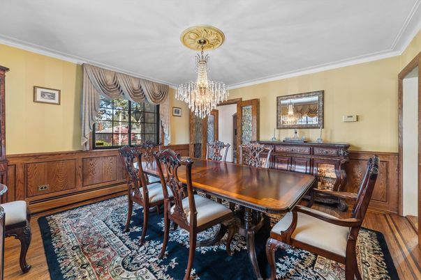 Chandelier, Dining room, Interior, Wood Texture Flooring