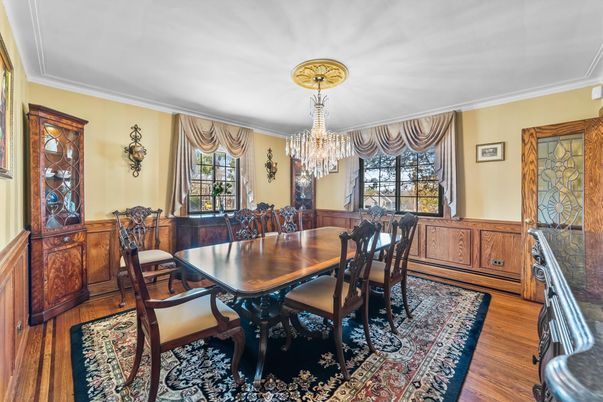 Chandelier, Dining room, Interior, Wood Texture Flooring