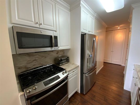 Interior, Kitchen, Stainless Steel Appliances, Wood Texture Flooring