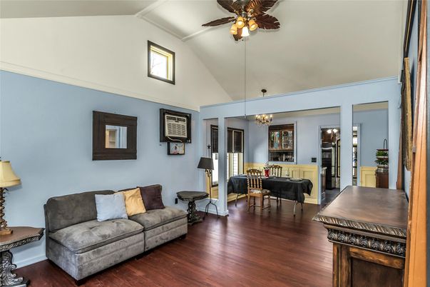 Chandelier, Dining room, Interior, Wood Texture Flooring