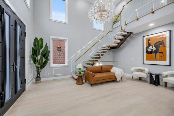 Chandelier, Interior, Recessed Lighting, Wood Texture Flooring