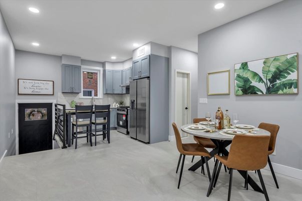 Dining room, Interior, Kitchen, Recessed Lighting, Stainless Steel Appliances