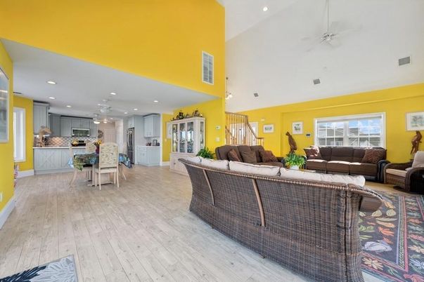 Dining room, Interior, Kitchen, Living room, Pendant Lights, Recessed Lighting, Wood Texture Flooring