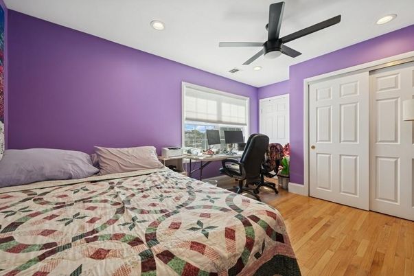 Bedroom, Home Office, Interior, Recessed Lighting, Wood Texture Flooring