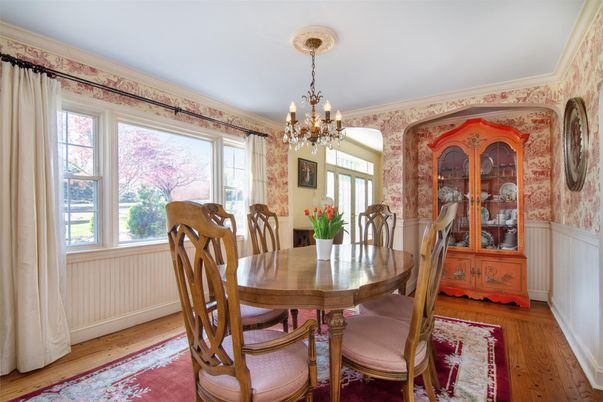 Chandelier, Dining room, Interior, Wood Texture Flooring