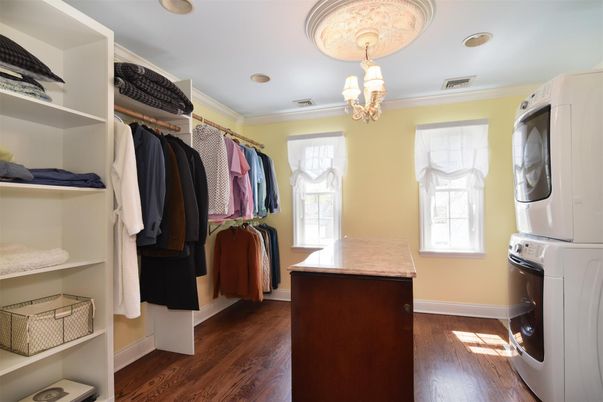 Chandelier, Interior, Recessed Lighting, Walk-in Closets, Wood Texture Flooring
