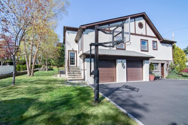 Attached, Backyard, Exterior, Facade, Tudor Revival