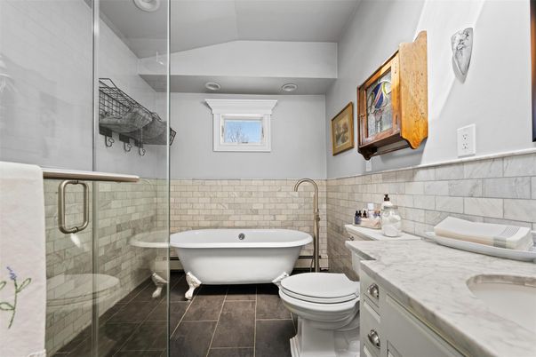 Bathroom, Dual Sink Vanities, Free Standing Baths, Glass Shower, Interior