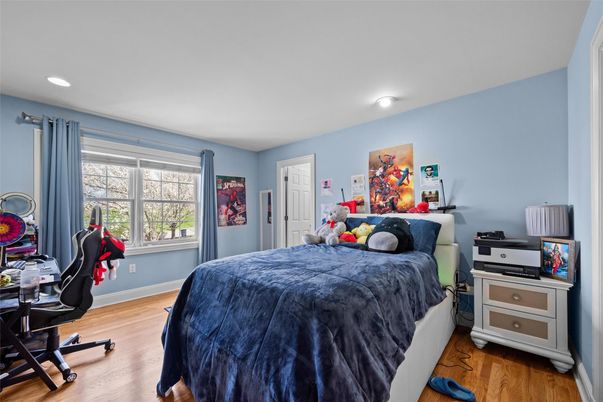 Bedroom, Home Office, Interior, Recessed Lighting, Wood Texture Flooring