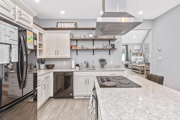 Interior, Kitchen, Recessed Lighting, Wood Texture Flooring