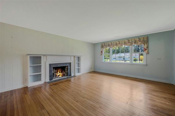 Empty room, Fireplace, Interior, Wood Texture Flooring