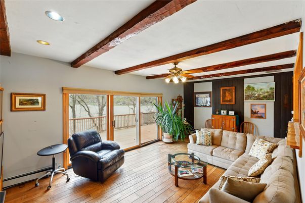 Interior, Living room, Recessed Lighting, Wooden Beams, Wood Texture Flooring