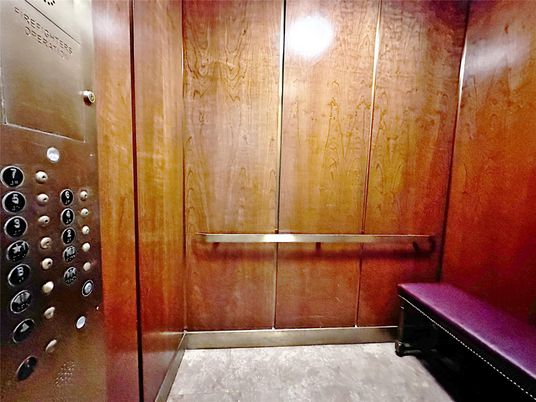 Elevator, Interior, Wooden Walls