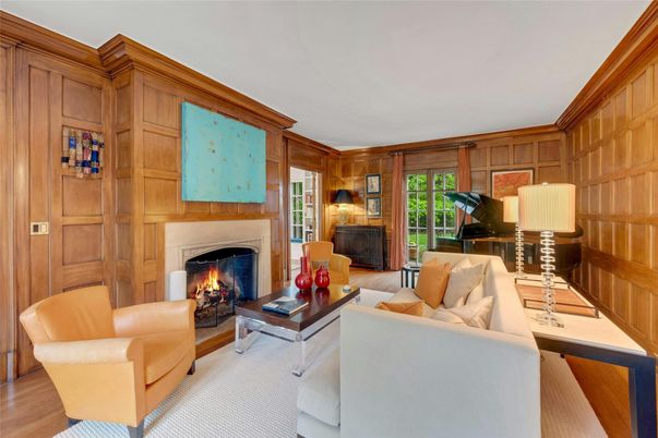 Fireplace, Interior, Living room, Wood Texture Flooring, Wooden Walls