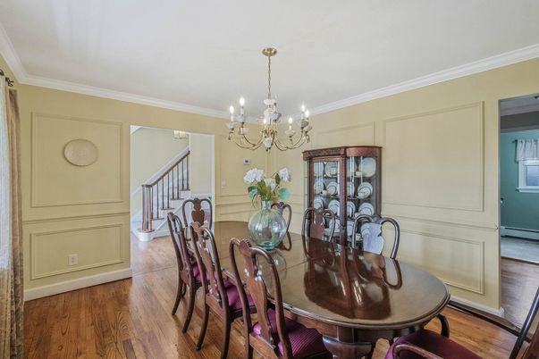 Chandelier, Dining room, Interior, Wood Texture Flooring