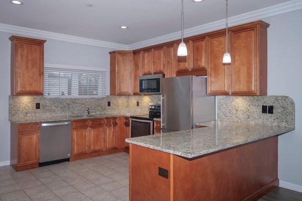 Interior, Kitchen, Pendant Lights, Recessed Lighting, Stainless Steel Appliances