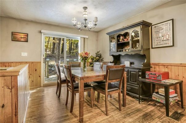 Chandelier, Dining room, Interior, Wood Texture Flooring