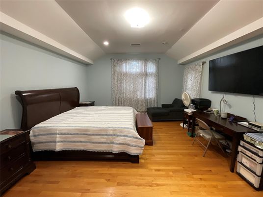 Bedroom, Home Office, Interior, Recessed Lighting, Wood Texture Flooring