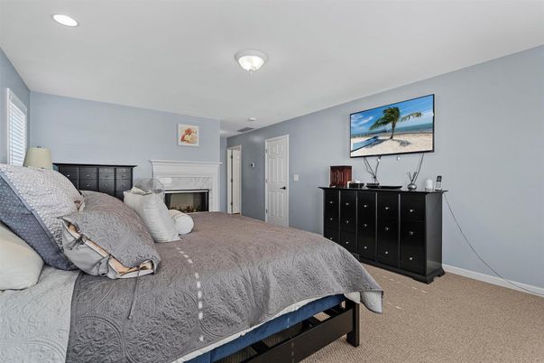 Bedroom, Fireplace, Interior, Recessed Lighting