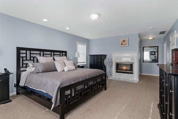 Bedroom, Fireplace, Interior, Recessed Lighting