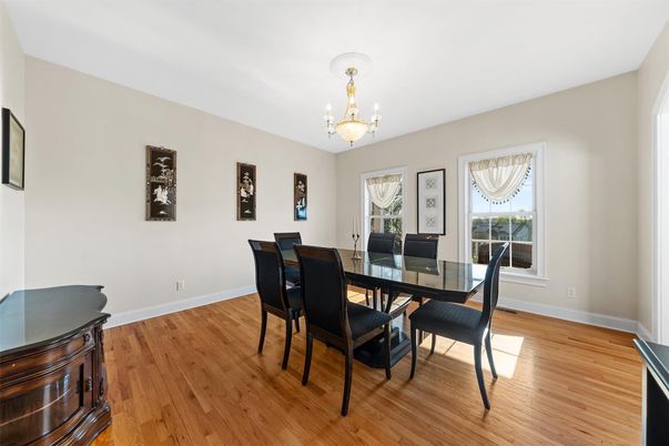 Chandelier, Dining room, Interior, Wood Texture Flooring