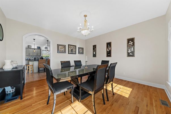 Chandelier, Dining room, Interior, Wood Texture Flooring