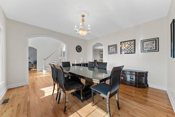 Chandelier, Dining room, Interior, Wood Texture Flooring