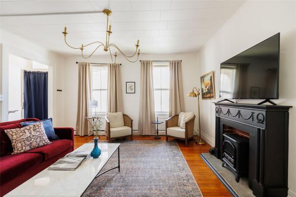 Chandelier, Fireplace, Interior, Living room, Wood Texture Flooring