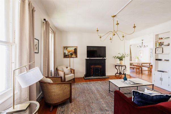 Chandelier, Dining room, Fireplace, Interior, Living room, Wood Texture Flooring