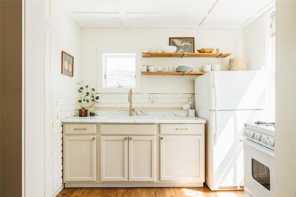 Interior, Kitchen, Wood Texture Flooring