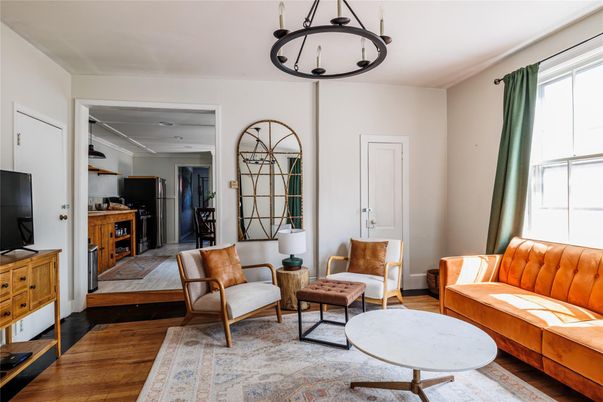 Interior, Living room, Pendant Lights, Wood Texture Flooring