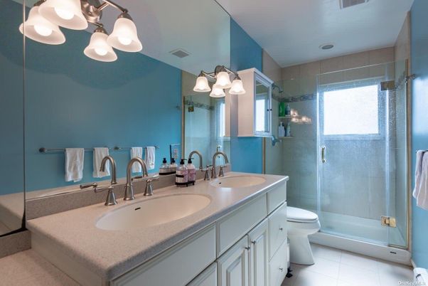 Bathroom, Dual Sink Vanities, Glass Shower, Interior