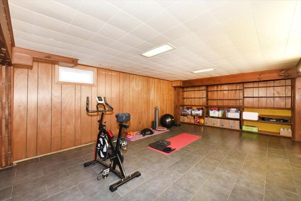 Fitness Equipment, Interior, Recessed Lighting, Wooden Walls